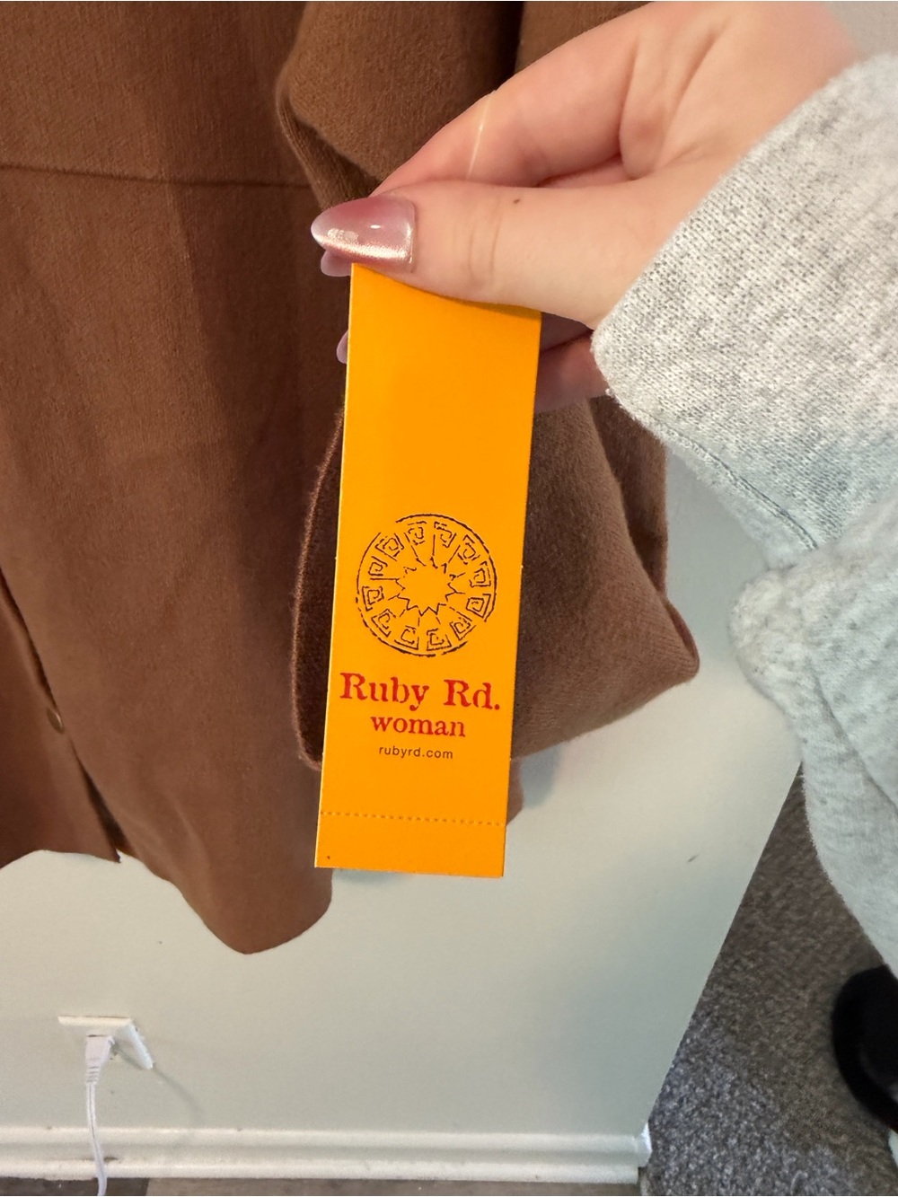 Ruby Rd. Button Front Shacket 1X Chestnut Brown - Picture 7 of 8